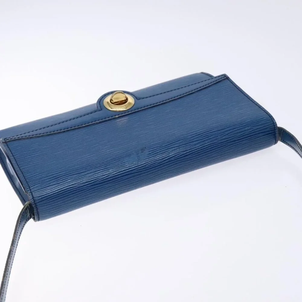Authentic LOUIS VUITTON Epi Pochette Arche Shoulder Bag Blue M52575 LV - Picture 13 of 16
